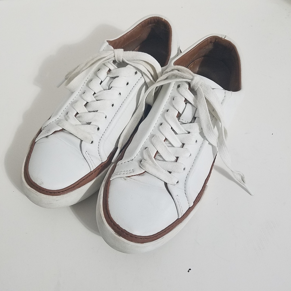 Massimo Dutti White Leather Sneaker Sz 37